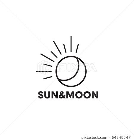 Sun and moon logo design vector template 插圖素材 64249347 PIXTA圖庫