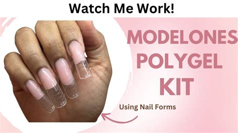 Full Set Using Modelones Polygel Kit Dual Forms Youtube