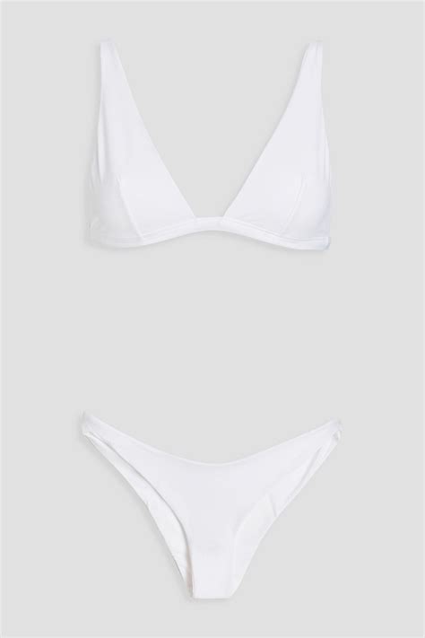 Manebi Triangle Bikini In White Modesens