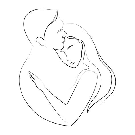 Drawing Of Black Couple Hugging