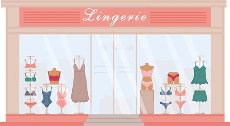 Lingerie Store Facade Modern Underclothers Shop Retail Trail Shop Window With Mannequins And