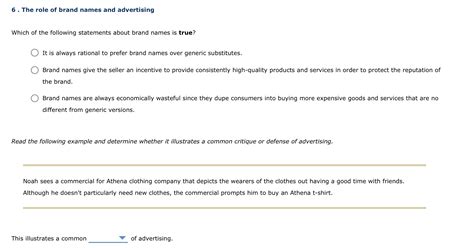 Solved This Illustrates A Common Critique Or Defense Of Advertising