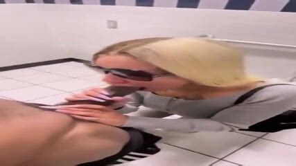 Blonde Gets A Quickie In The Restroom