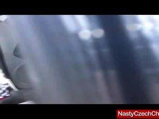 Really Hot Brunette Angel Dark Plays In Her Car With Silver Dildo Hotntubes