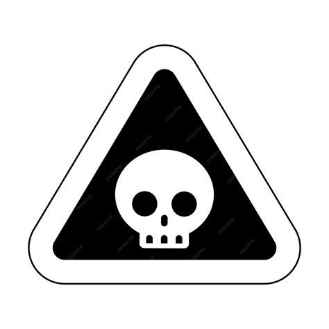 Premium Vector Danger Black Triangle Skull Warning Sign Caution