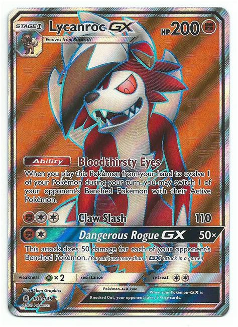 Buy Pokemon Sun Moon Guardians Rising Lycanroc GX 138 145 Full Art