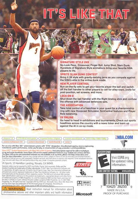 NBA 2K8 (2007) box cover art - MobyGames