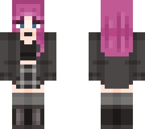 pink-haired goth girl | Minecraft Skin