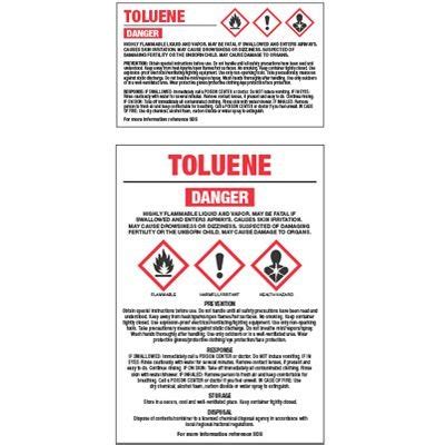 Chemical Ghs Labels Toluene Chemical Safety Labels Seton