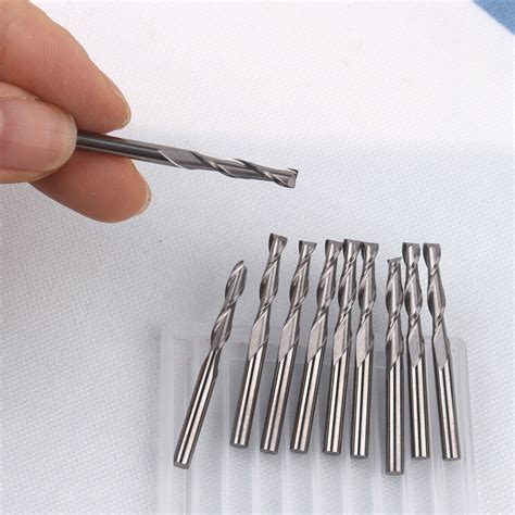 10PCS 3mm 1 8 3 175mm Shank Spiral HSS End Mill CNC Router Bits Flat