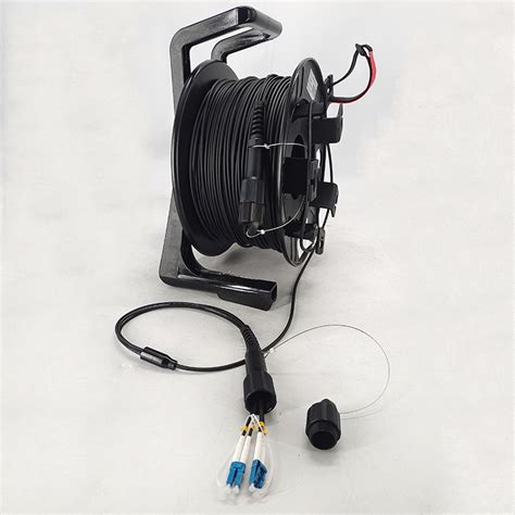 Portable Retractable Fiber Optic Cable Reel With Length 100m 200m 500m 1000m Armored Tactical