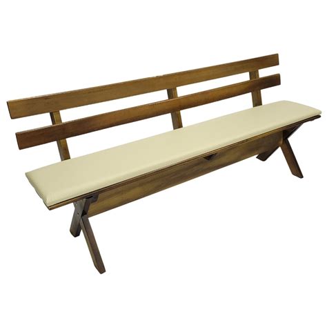 Mesa De Churrasco 4 Bancos De Madeira Estofados Nude Imbuia