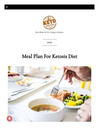 Meal Plan For Ketosis Diet | PDF