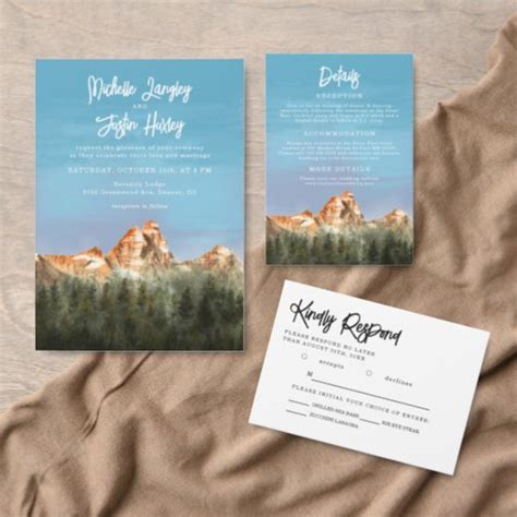 Rustic Red Mountain Wedding Invitation Zazzle