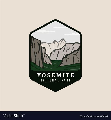 Yosemite National Park Logo Patch Symbol Design Vector Image