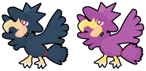 Murkrow and Shiny Murkrow! by CandyEvie on DeviantArt