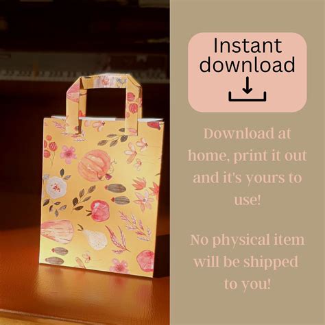 Tiny Paper Gift Bag DIY Printable For Autum Small Gift Bag Etsy