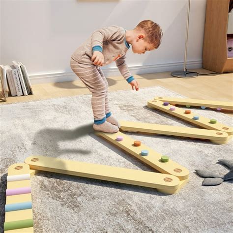 Wooden Balance Beam For Kids Toddlers Gymnastics Beam Stepping Stones