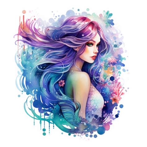 Premium AI Image | watercolor mermaid vector illustration