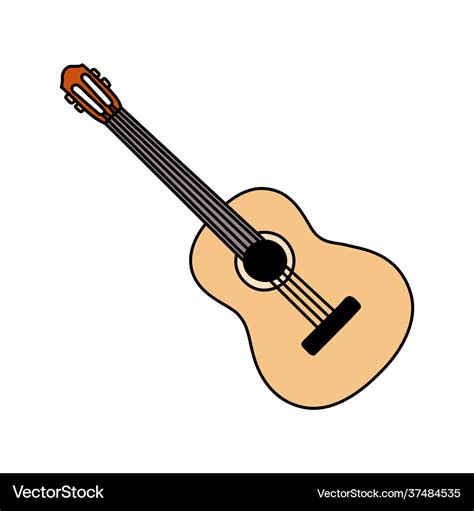 Guitar ukulele musical instrument sketch cartoon Vector Image