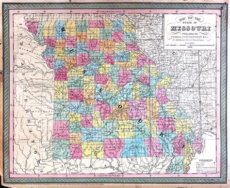 Map Of Missouri By Cowperthwait And Co Thomas 1850 From Antipodean