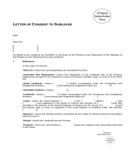 Free 5 Sublease Consent Forms In Pdf Ms Word