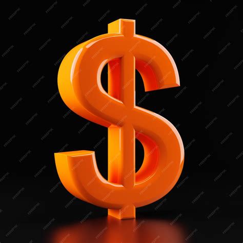 premium photo orange dollar sign isolated  black background