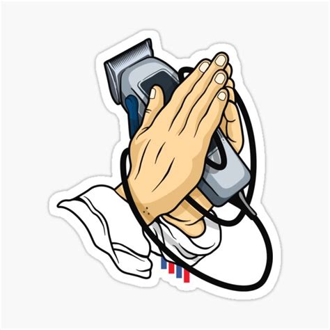 "Barber Praying Hands" Sticker for Sale by Vsuals | Redbubble