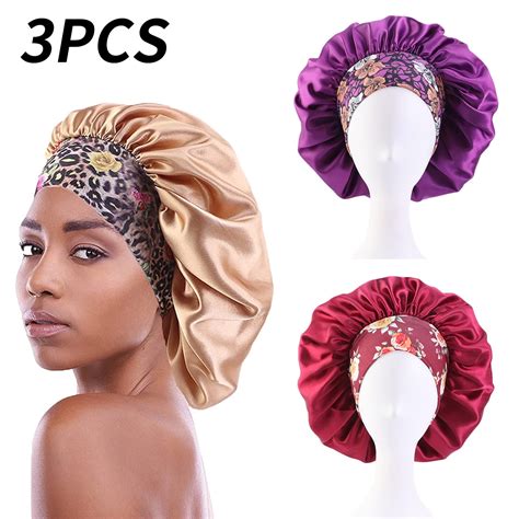 Topekada Pcs Hair Bonnets For Women Satin Hair Bonnet For Sleeping