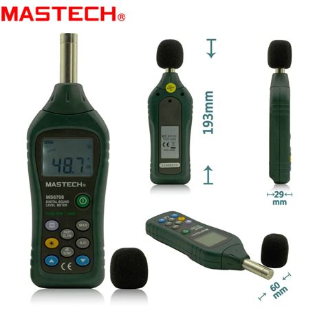 Mastech Ms6708 Handheld Industrial Digital Sound Level Meter Decibel Tester 30~130db Analog Bar