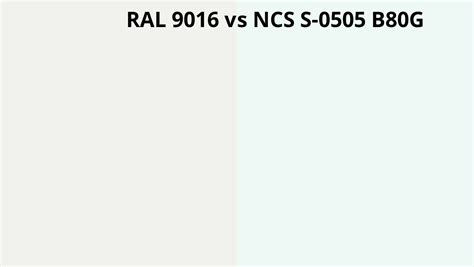 Ral 9016 Vs Ncs S 0505 B80g Ral Colour Chart Uk