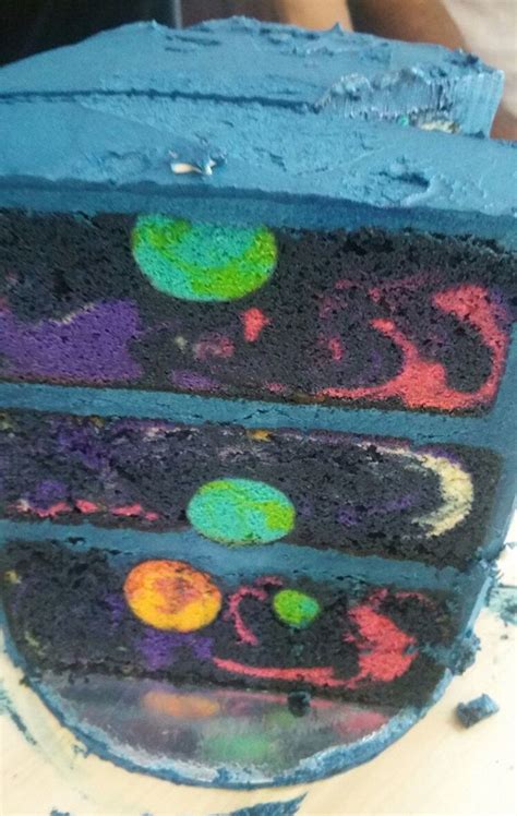 This Amazing Space Cake Has Hidden Galaxies And Planets Inside It