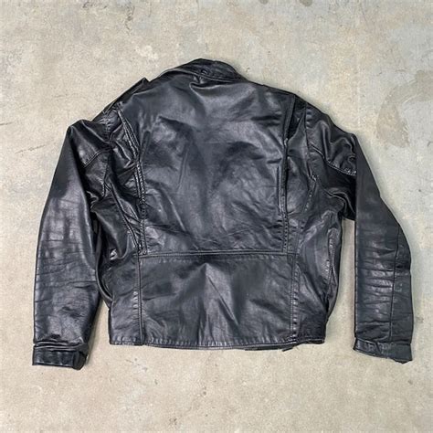 S Brooks Leather Biker Jacket Made In Usa Motor Gem