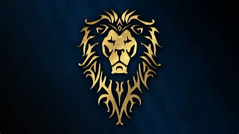 HD wallpaper: gold lion logo, cinema, golden, game, Warcraft, blue, wow ...