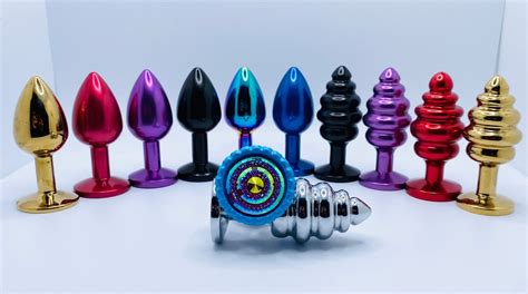 Pink Circles Butt Plug Mature Custom Butt Plug Small Or Medium Smooth Or Ribbed Silver Gold Red