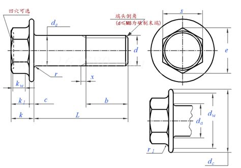 Jis B 1189 Type 1 2014 六角法兰面凸缘螺栓 1型 Table Ja2 易紧通