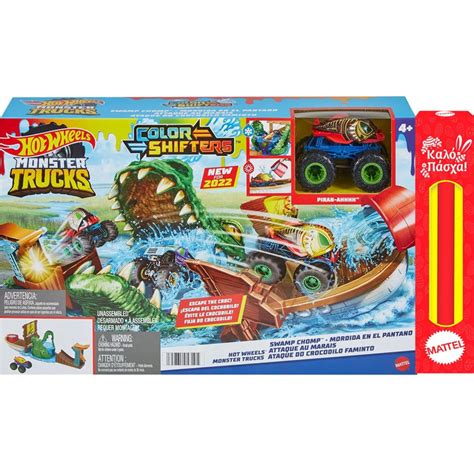 Mattel Παιχνιδολαμπάδα Hot Wheels Monster Trucks Swamp Chomp Playset HGV BestPrice gr