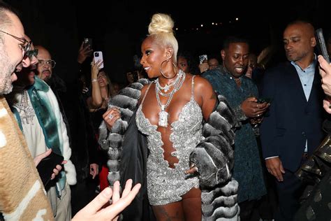 Mary J. Blige Shines in Sequin Micro-Mini Dress at 52nd Birthday Party