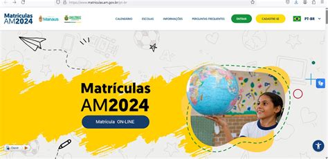 Matrículas 2024 no AM confira calendário das redes estadual e municipal