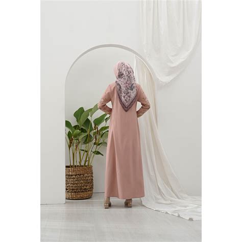 Gamis Miranti Bordir Nude Peach Big Size Kalara Id