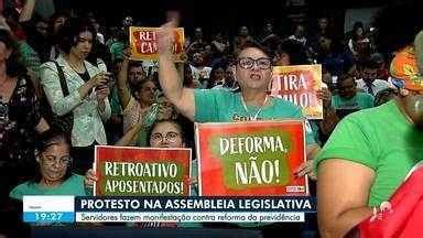 CETV 2ª Edição Servidores fazem protesto na Assembléia Legislativa