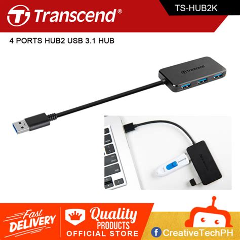 Transcend TS HUB2K 4 Ports HUB2 USB 3 1 Hub Lazada PH