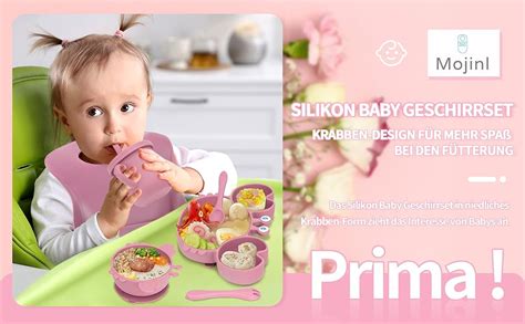 Mojinl Silikon Baby Geschirrset Mit Saugnapf Bpa Frei Kindergeschirr