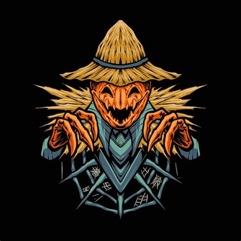 Premium Vector The Halloween Scarecrow Illustration Vector