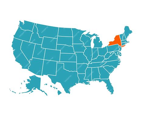 Nova York Fica Nos Estados Unidos - Mapa del estado de Nueva York de los Estados Unidos | Vector Premium
