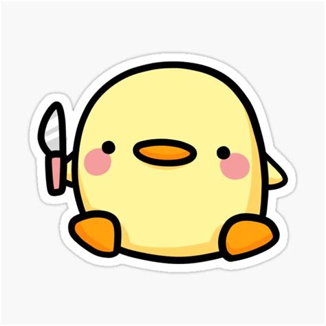 Duck With A Knife Sticker For Sale By Nikamii Redbubble