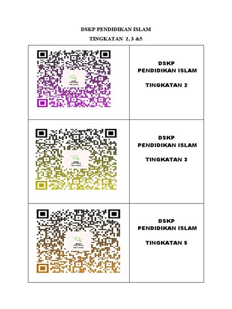 Dskp Pendidikan Islam Qr Code Pdf