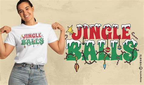 Funny Christmas Jingle Balls T Shirt Design Vector Download