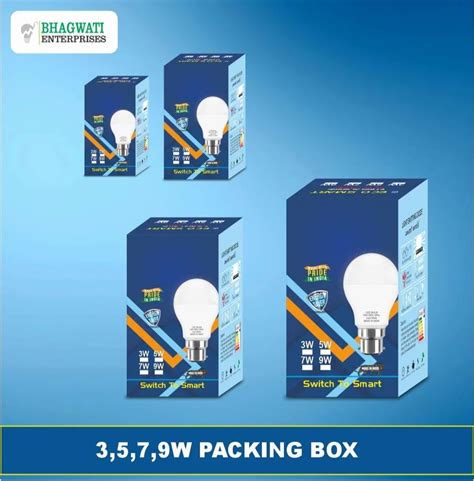 Led Bulb Packing Box With Laminate All Watt At Rs 1 46 Piece LED Bulb