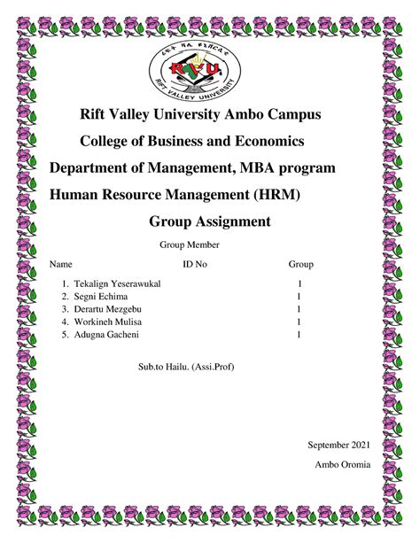 Succession Planning Hrm Assignment Rift Valley University Ambo Campus